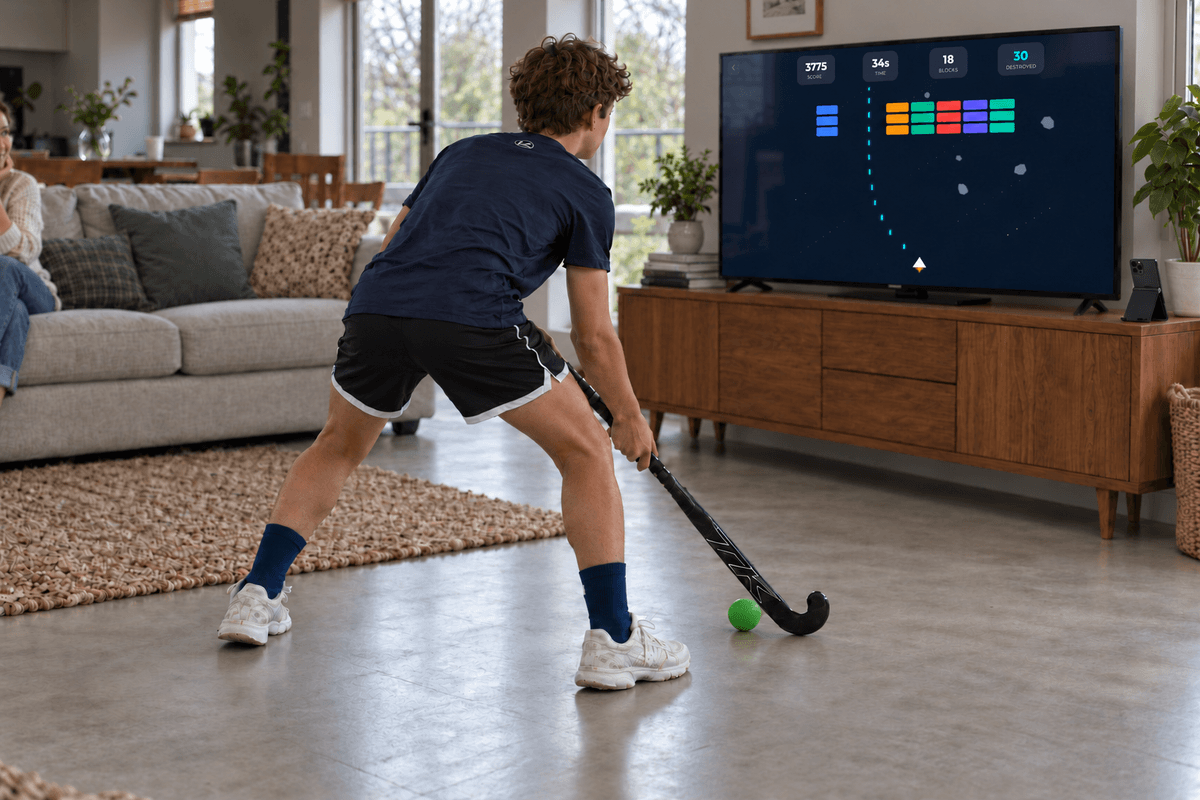 Player practising with head up